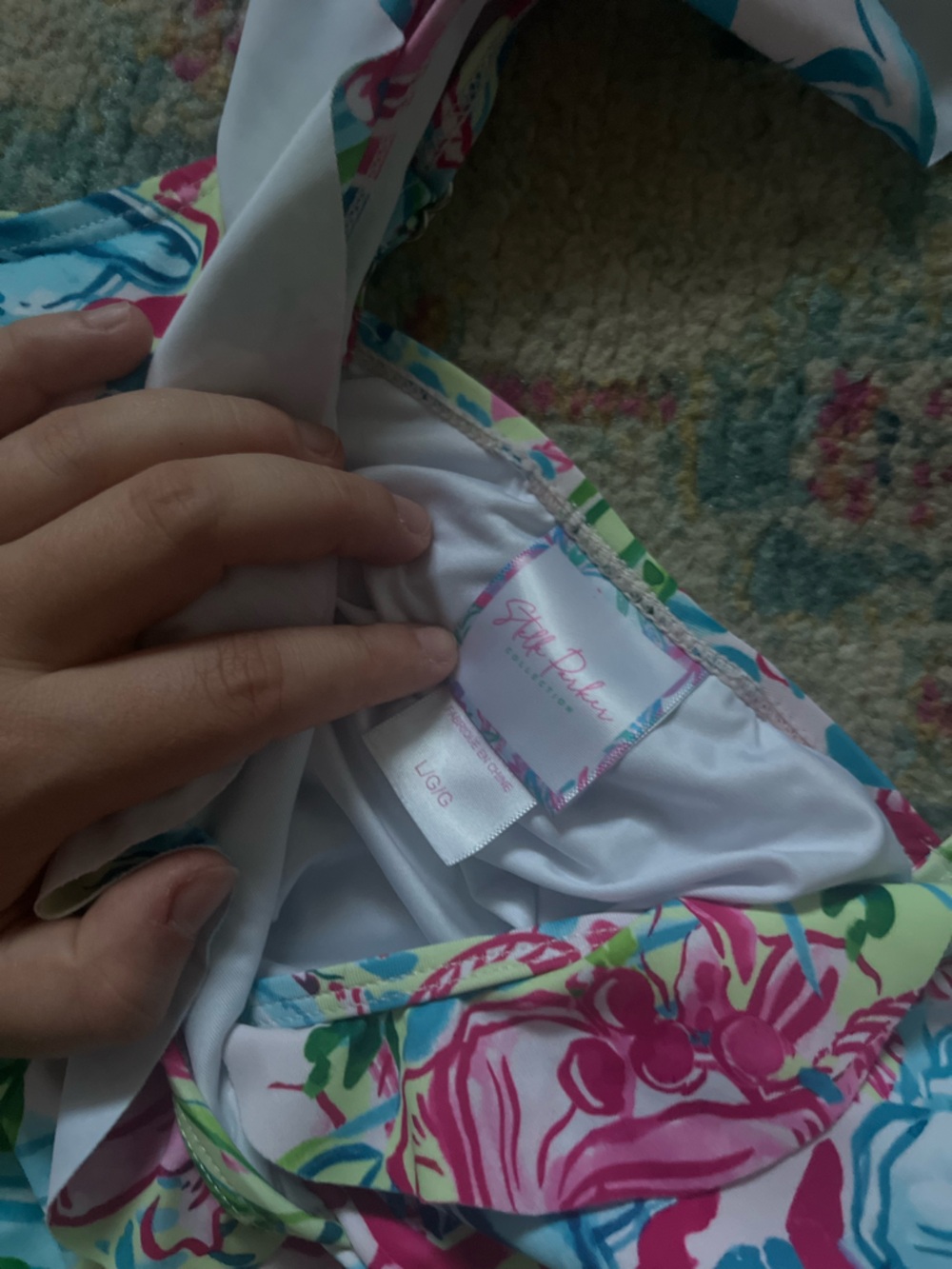 Large Multicolor Floral Ruffle Swimsuit - Picture 2 of 2